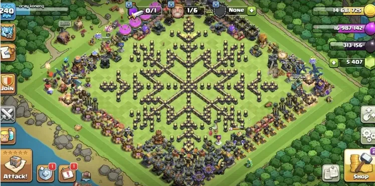 COC523 TH17 All Maxed Heroes 100 100 80 75 50 Strong Defense Snowflake Walls Max Pets Glowing High Equipment (G)